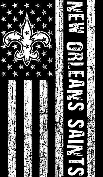 New Orleans Saints Black And White American Flag logo vinyl decal